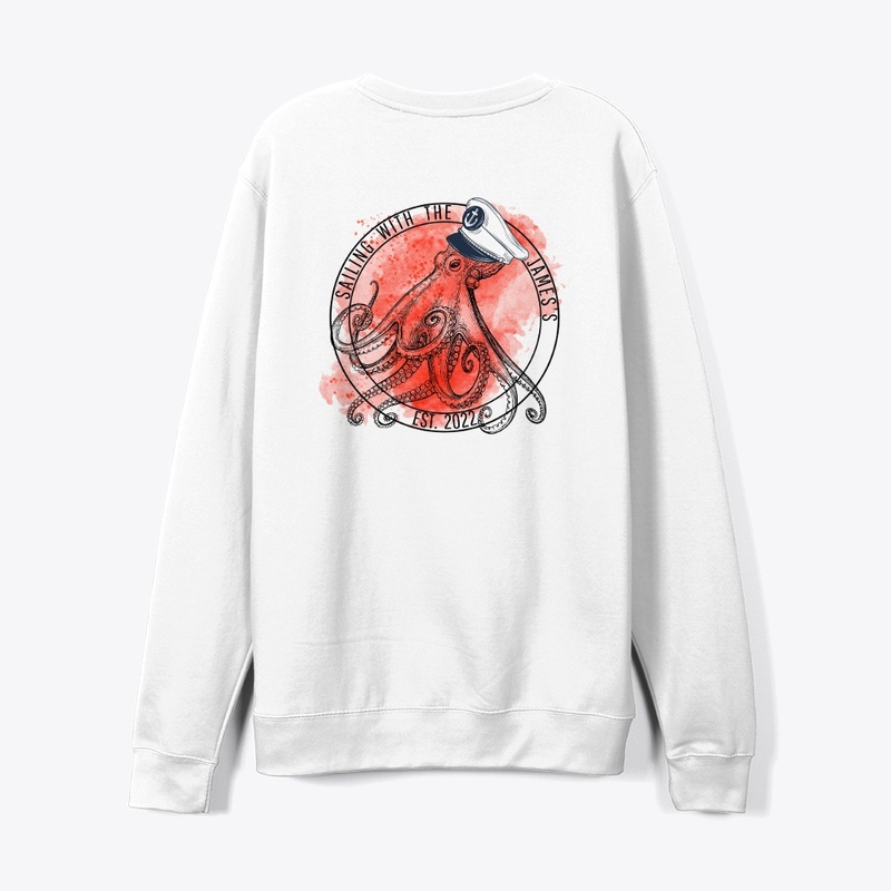 White Crew Neck Jumper with back Logo