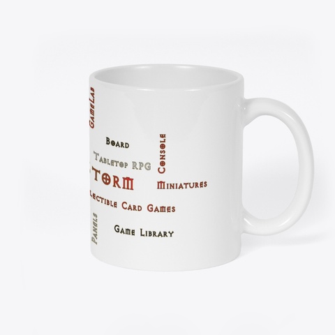 Game Storm Word Cloud Mug White T-Shirt Back