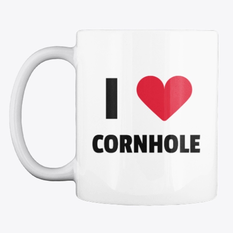 I LOVE CORNHOLE LINE (BLACK WRITING)