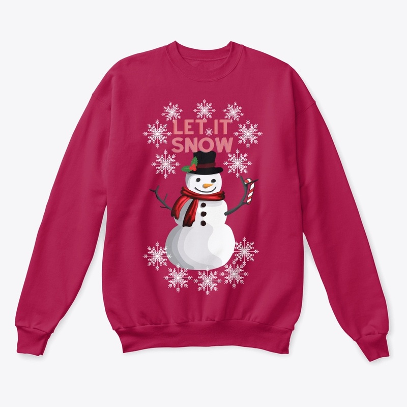 Let It Snow Snowman - Pink Letters