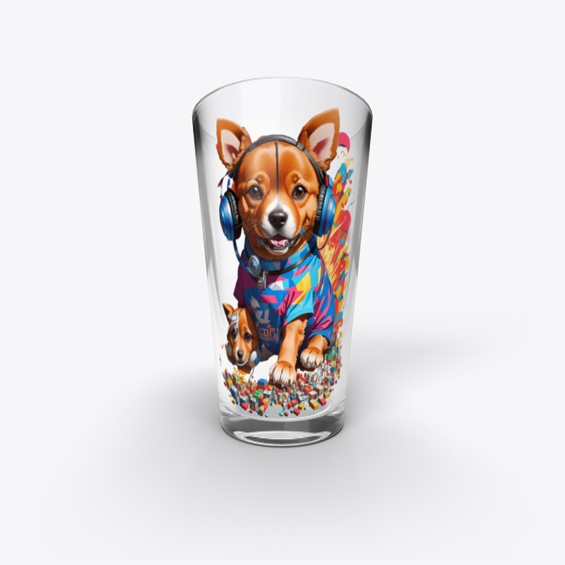Dog with phone headset