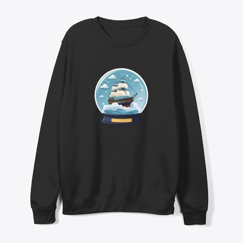 Cloud Ship in a Snow Globe.