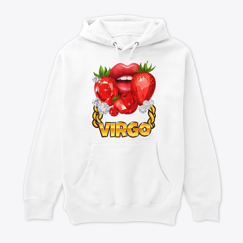 Virgo Zodiac Gold Chain Red Lips