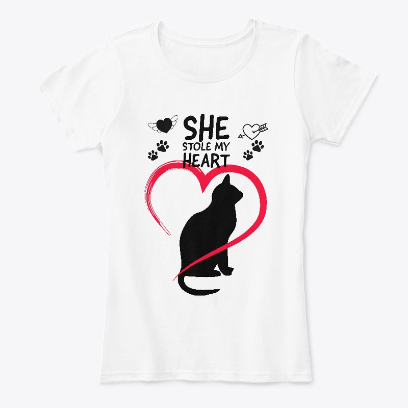 she stole my heart cat tee shirt