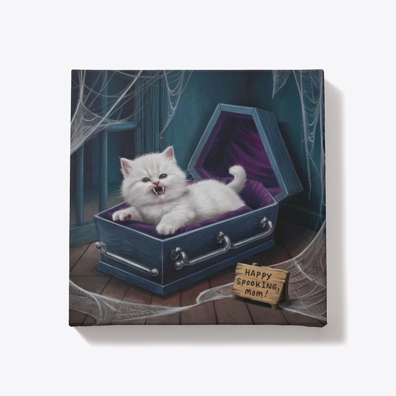 Happy Spooking, Mom! Gothic Cat Art
