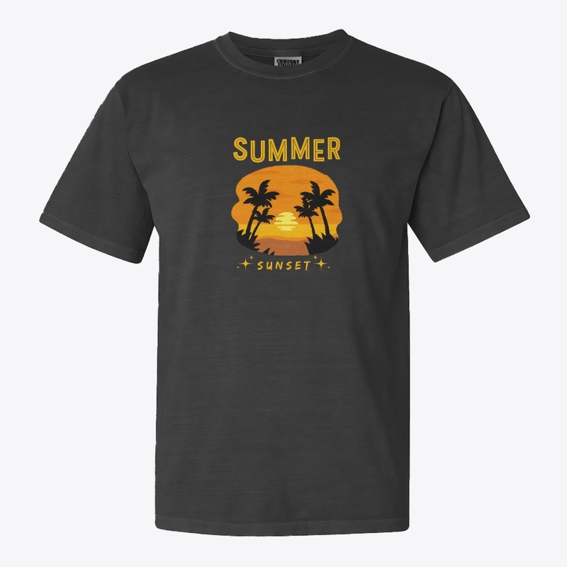 Black And Yellow Summer Sunset T Shirt