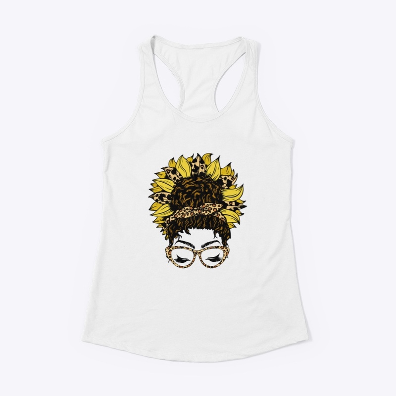 Mom bun sunflower curly hair
