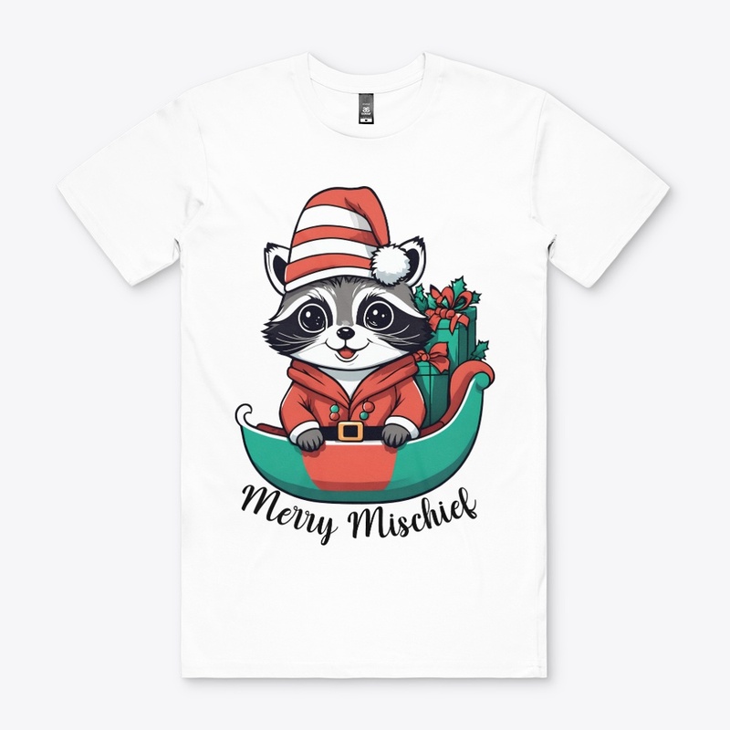 Merry Mischief Raccoon Christmas Sleigh 