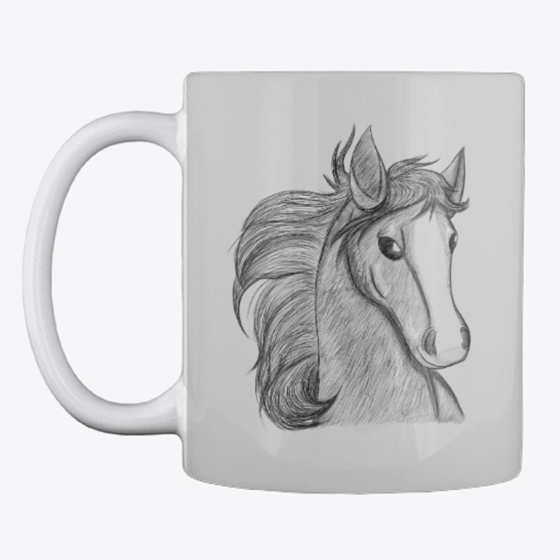 Horse Headshot Sketch Mug