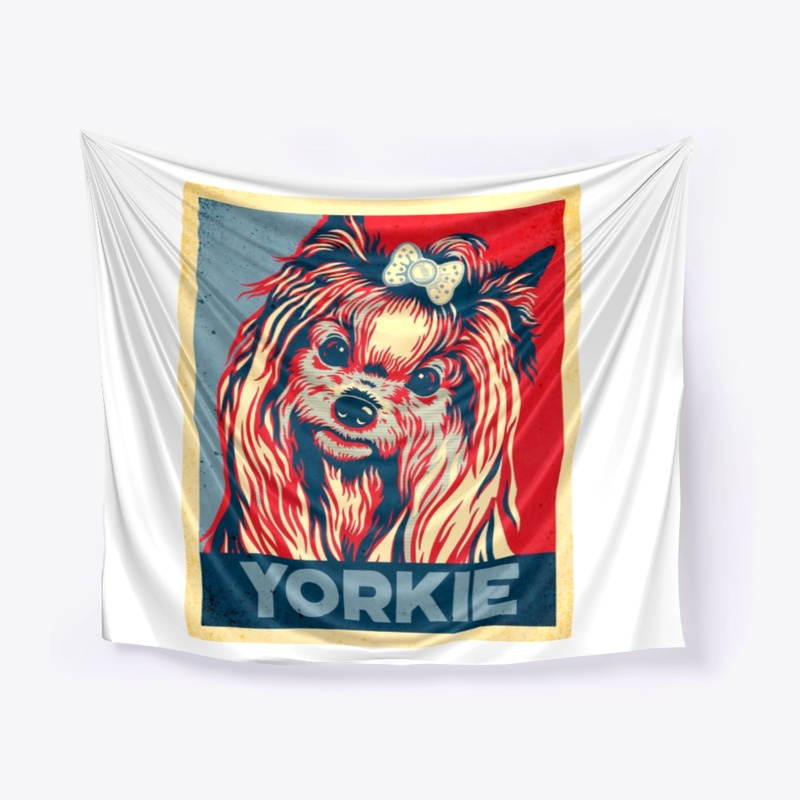 Cool Yorkie Propaganda Poster Style