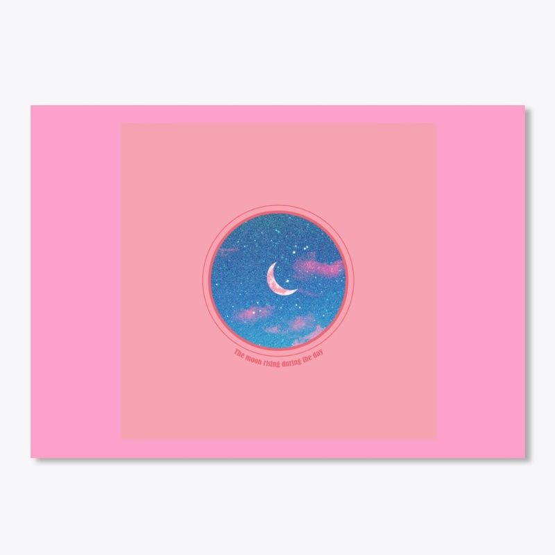 Sticker_the moon rising during the day