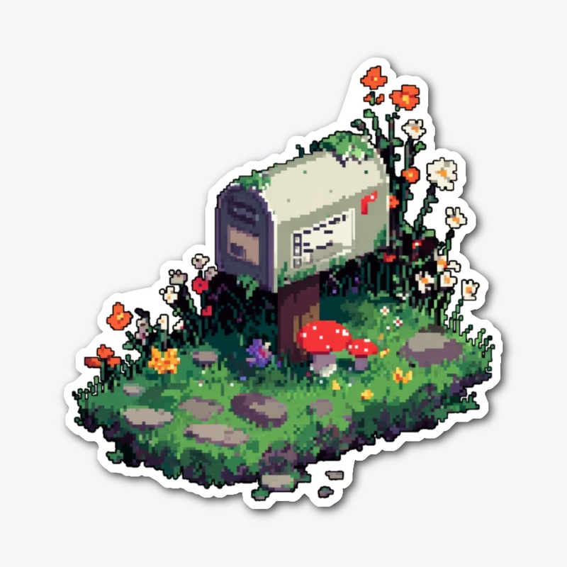 Pixel Landscape with Abandoned Bike