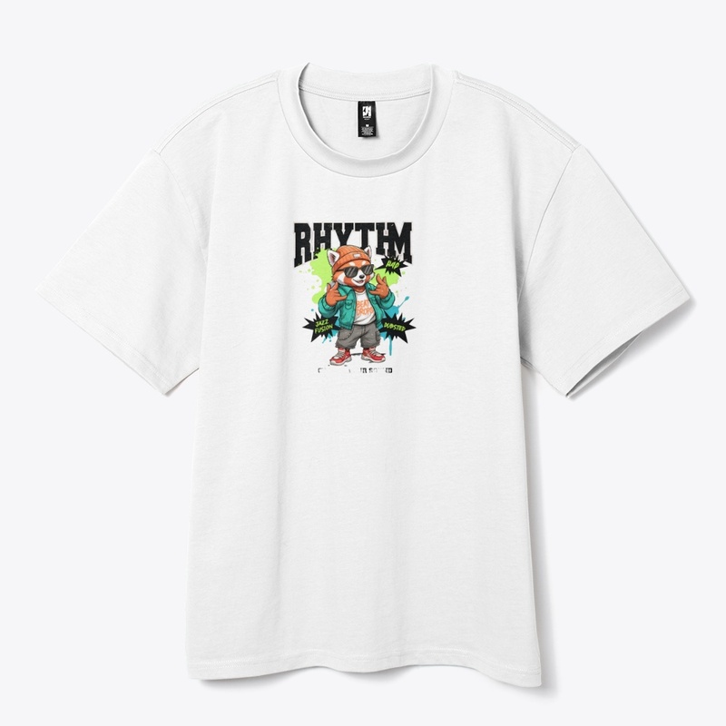 Rhythm Hip Red Panda DJ Graphic T-Shirt 