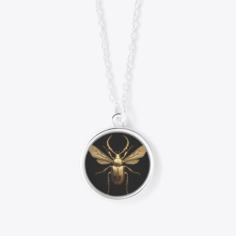 golden egyptian scarab with wings