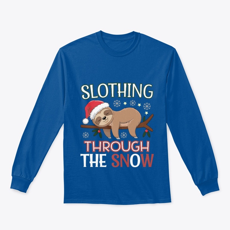 Sleeping Sloth Christmas T-shirt Gift