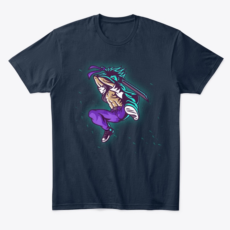 jumping ninja warrior art t shirt