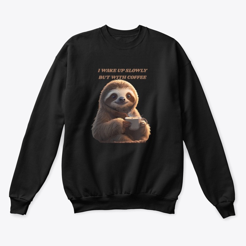 Sloth With Coffee.
