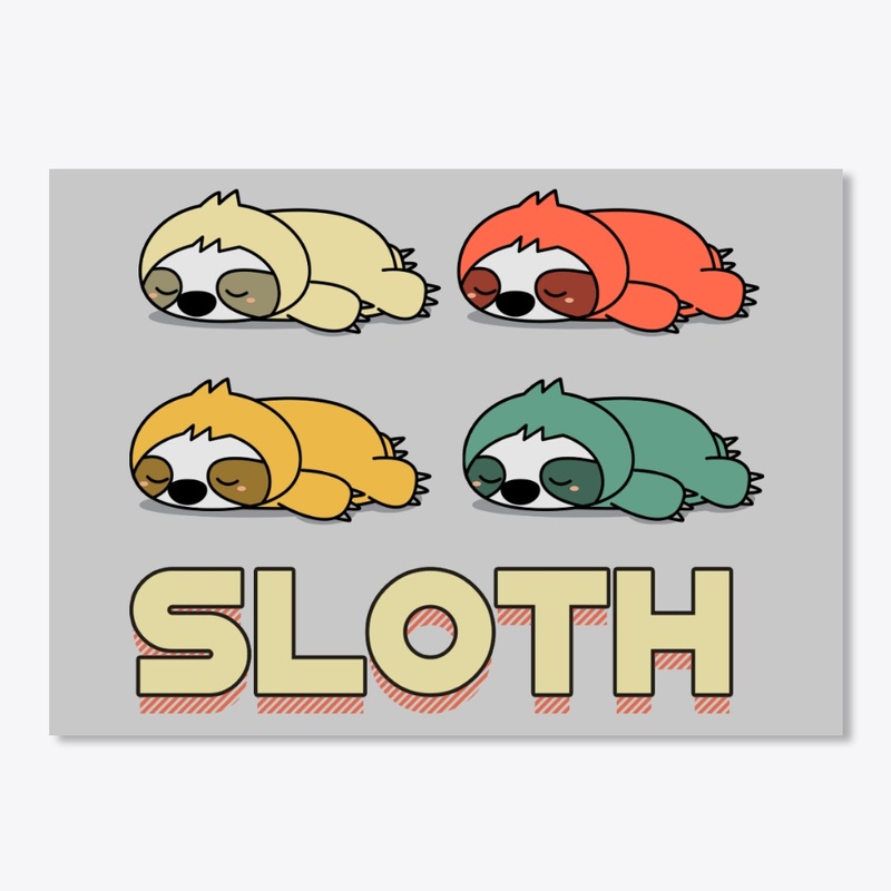 Retro Vintage Sloth For Animal Lover