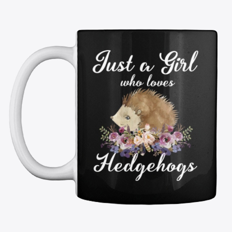 Girl Loves Hedgehogs Watercolor Style