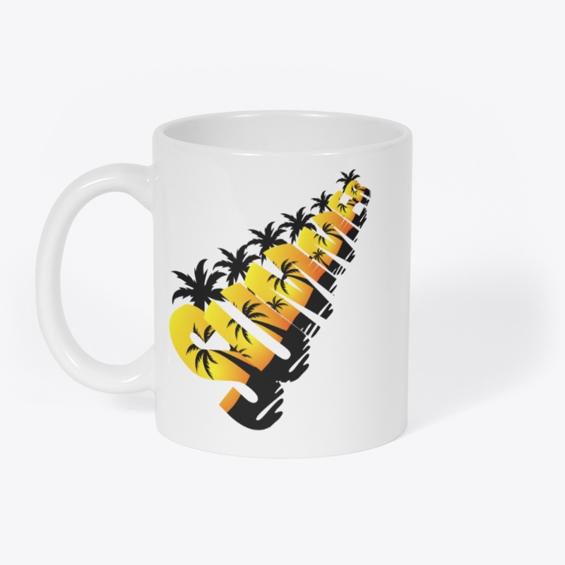 Summer Typography Design with Palm Trees