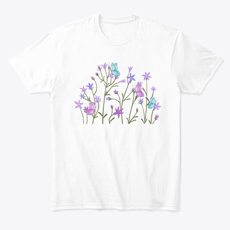 Floral Blossoms With Butterflies