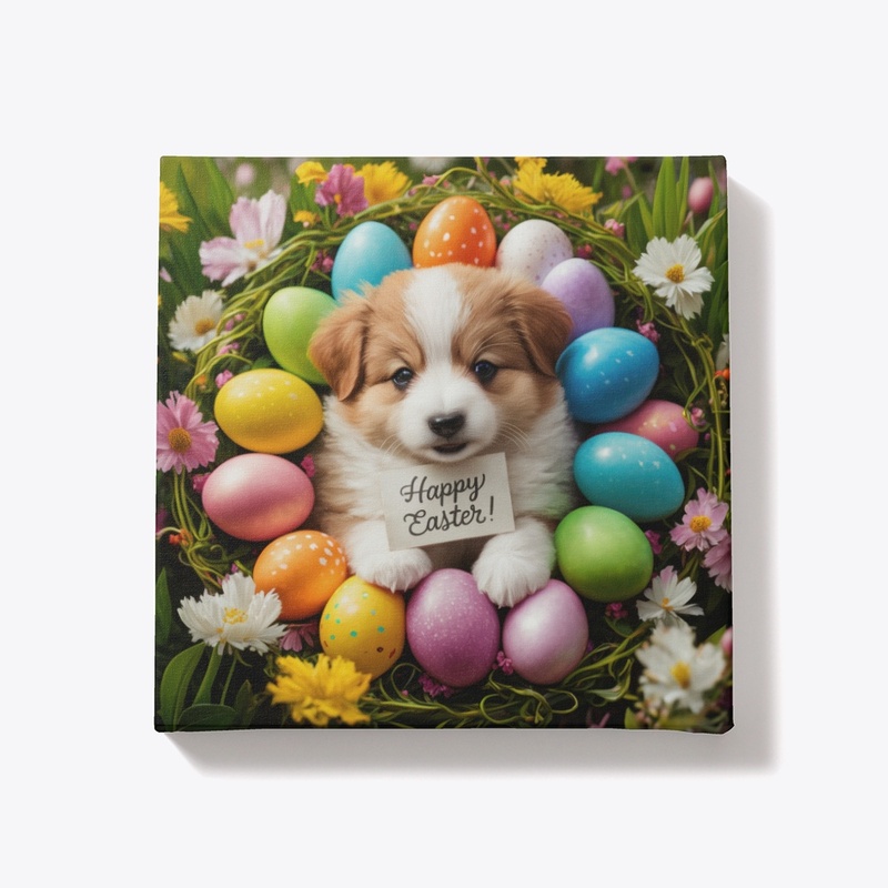 Happy Easter Puppy Wall Art