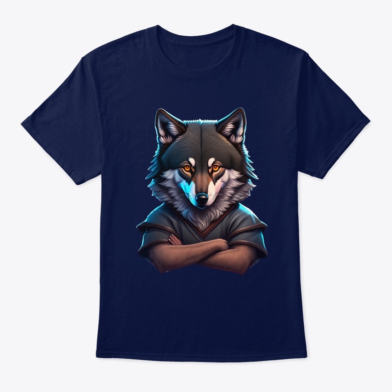 Strong Wolf with His Arms Crossed