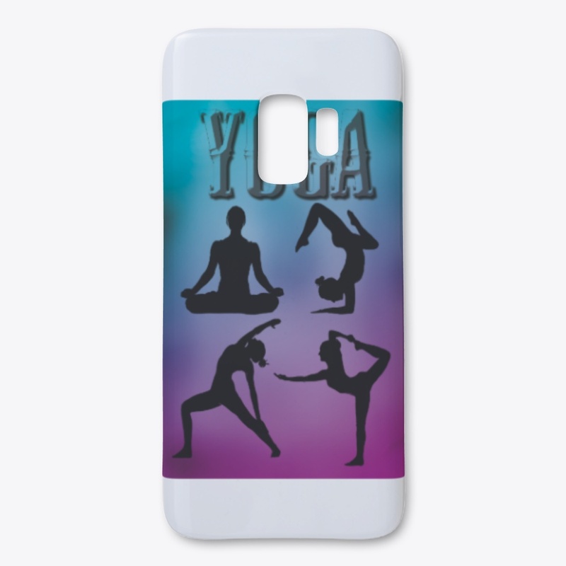 Yoga - four Poses, pink & blue