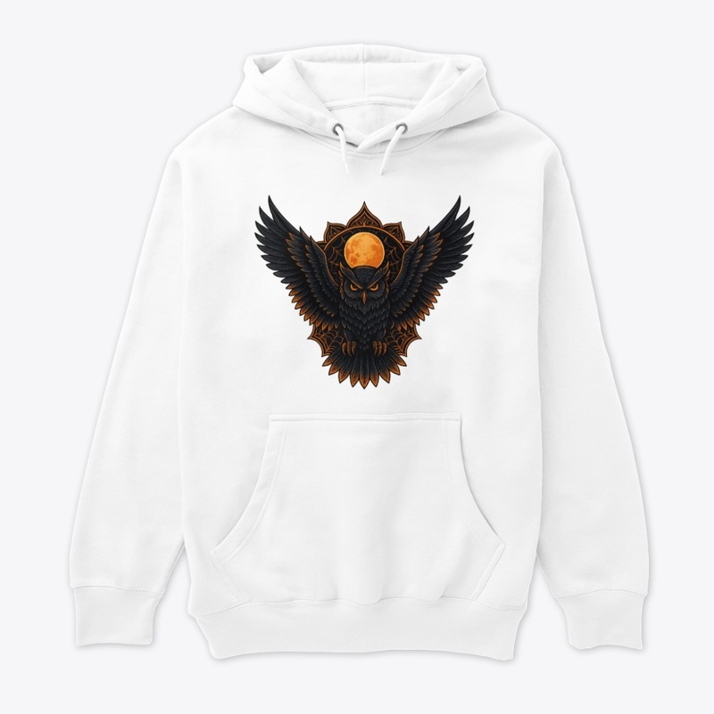 Midnight Owl Under the Blood Moon