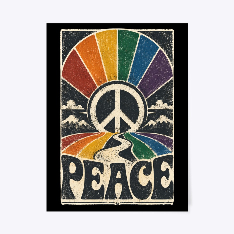 Retro Peace Sign 70s Hippie Vibes