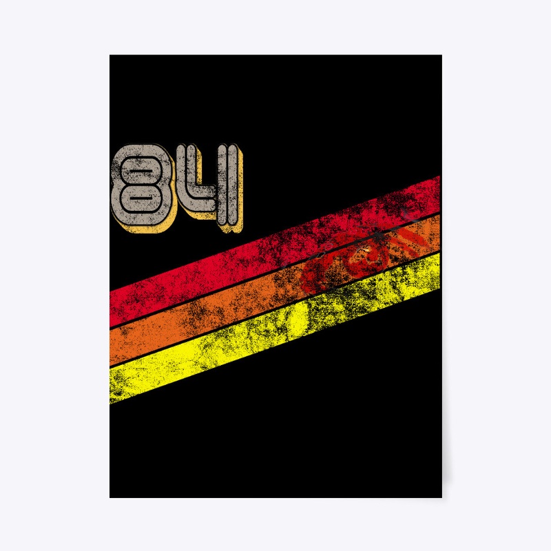 Retro Style 1984 Striped Logo