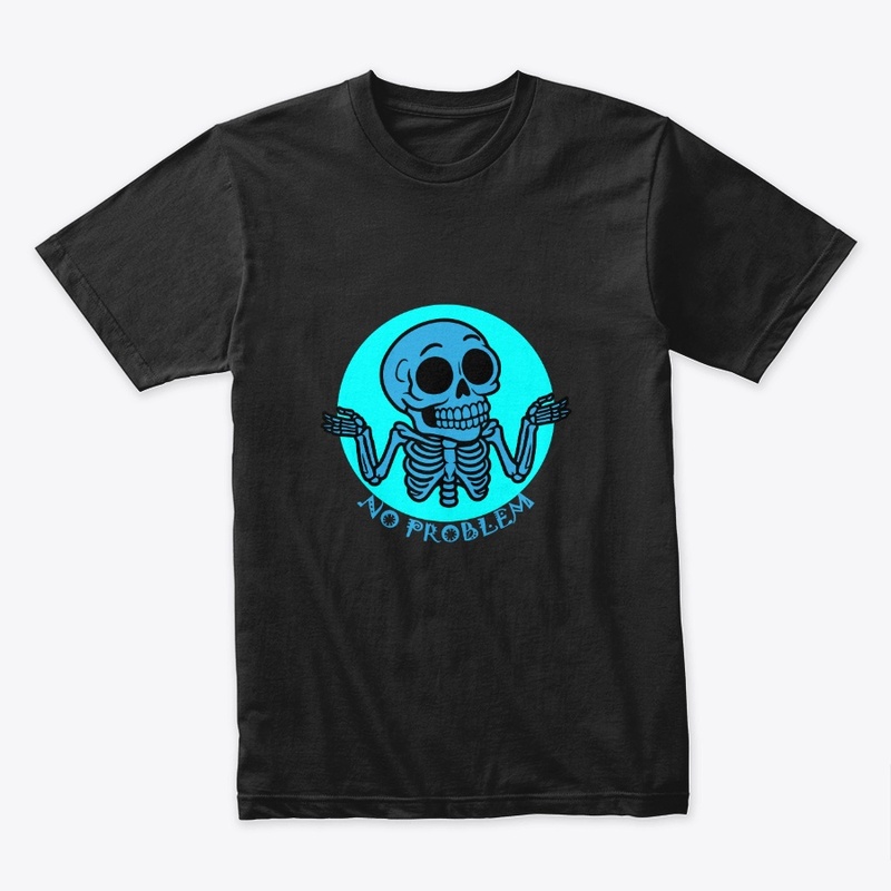 Neon Skeleton Circle No Problem