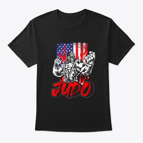 Judo Usa Sparring Black T-Shirt Front