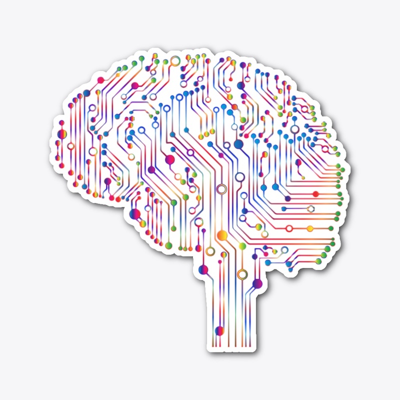 Colorful circuit digital computer brain