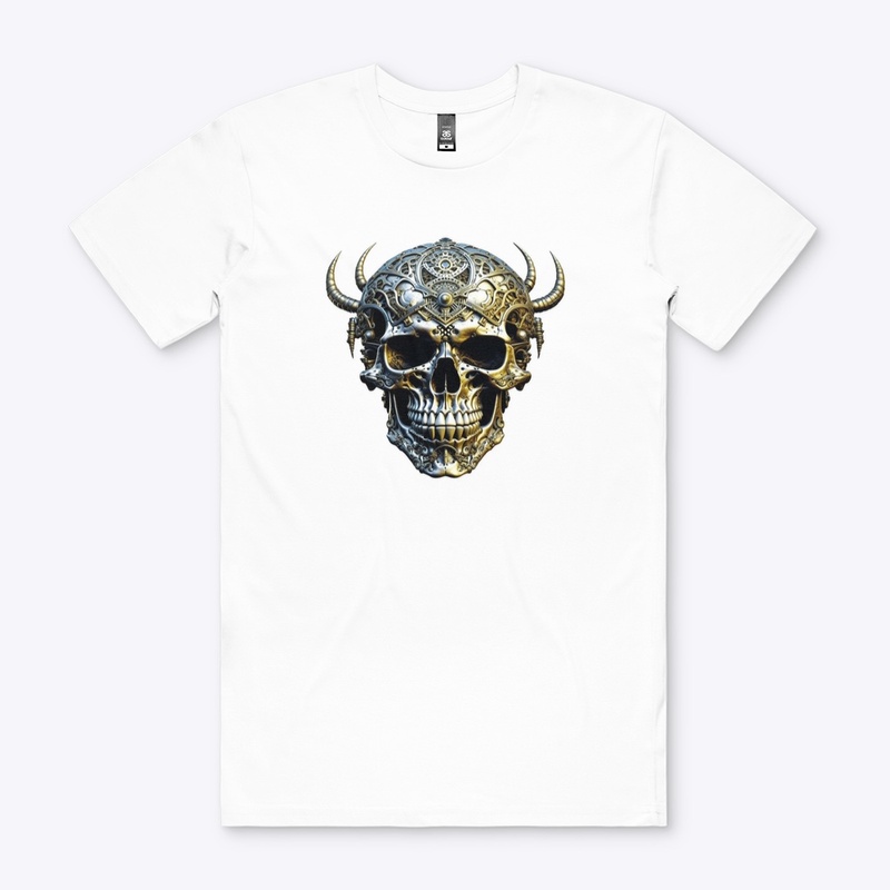 White T-shirt with Skull. 
