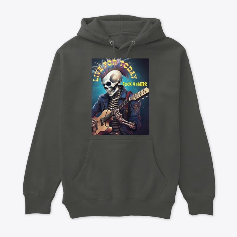 Skeleton anti-hater rockstar