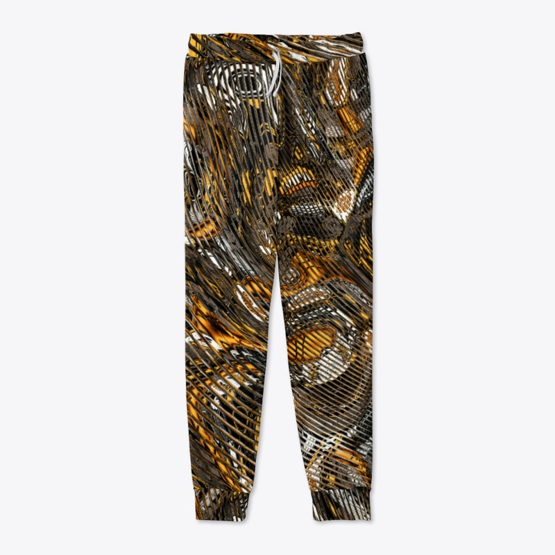 Black, White, Gold and Gray Abstract 