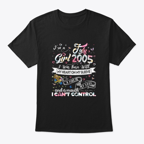 July Girl 2005 All Original Parts Girls  Black T-Shirt Front