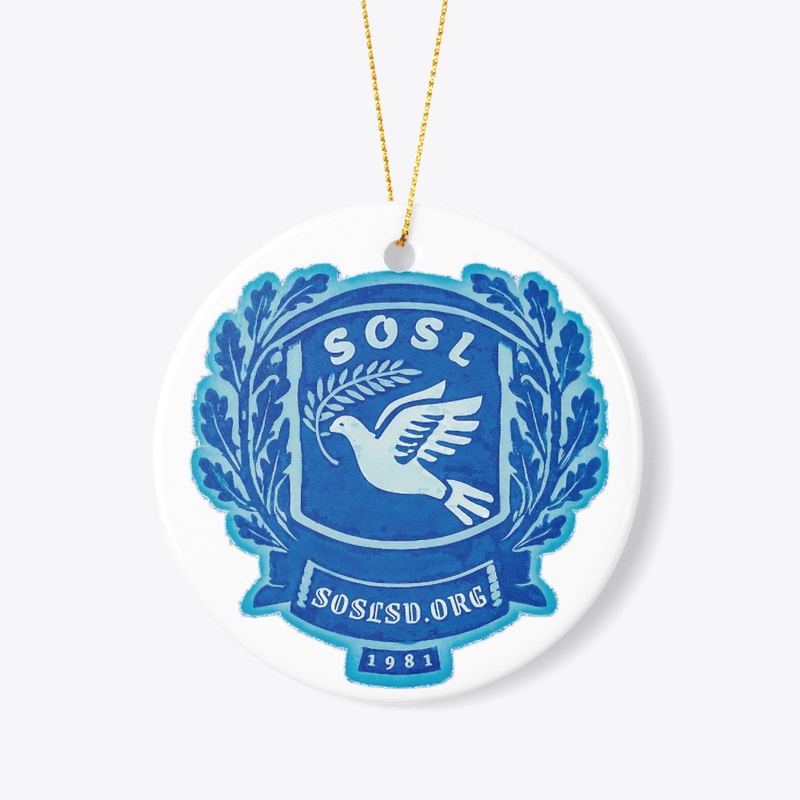 Laurel Dove SOSL pottery blue ornament