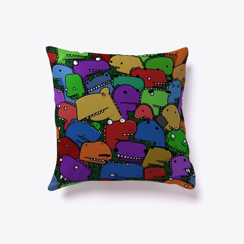 Dinosaur Doodle Pillow and Blanket