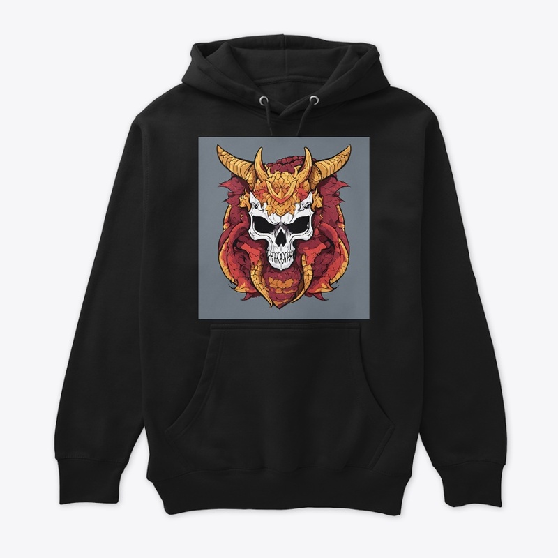 dragon mascot skull style 