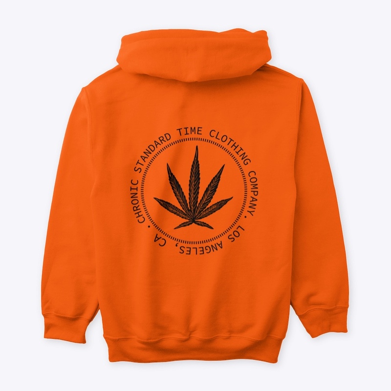 Orange Hoodie With Black Logo