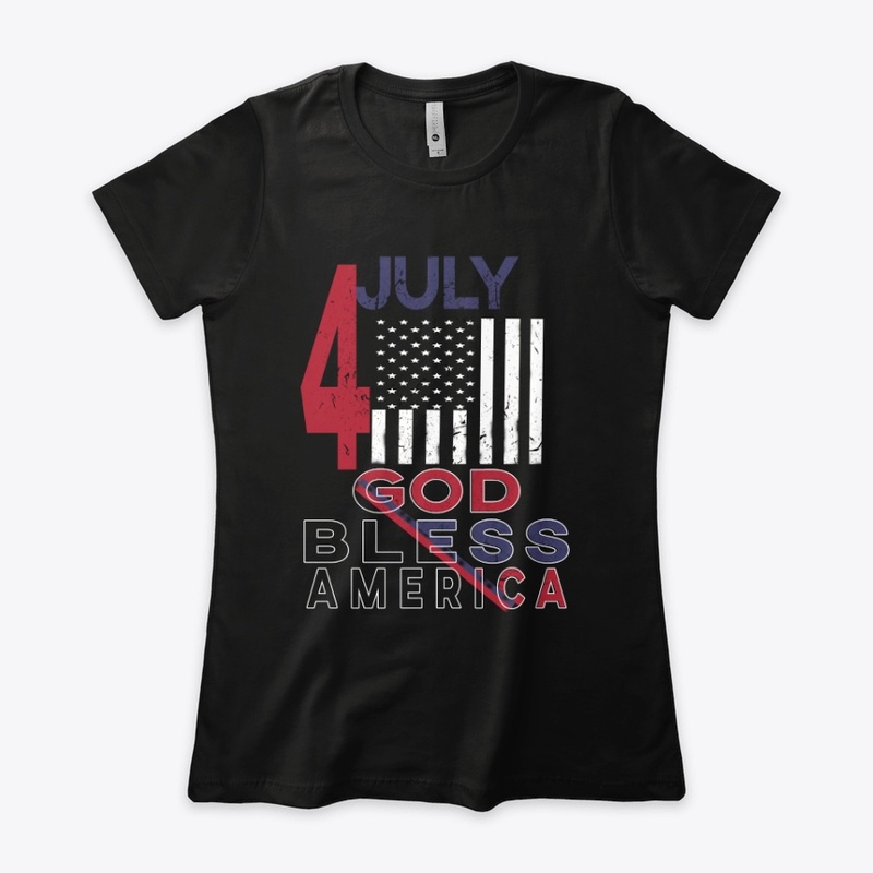 4 JULY GOD BLESS USA T SHIRT