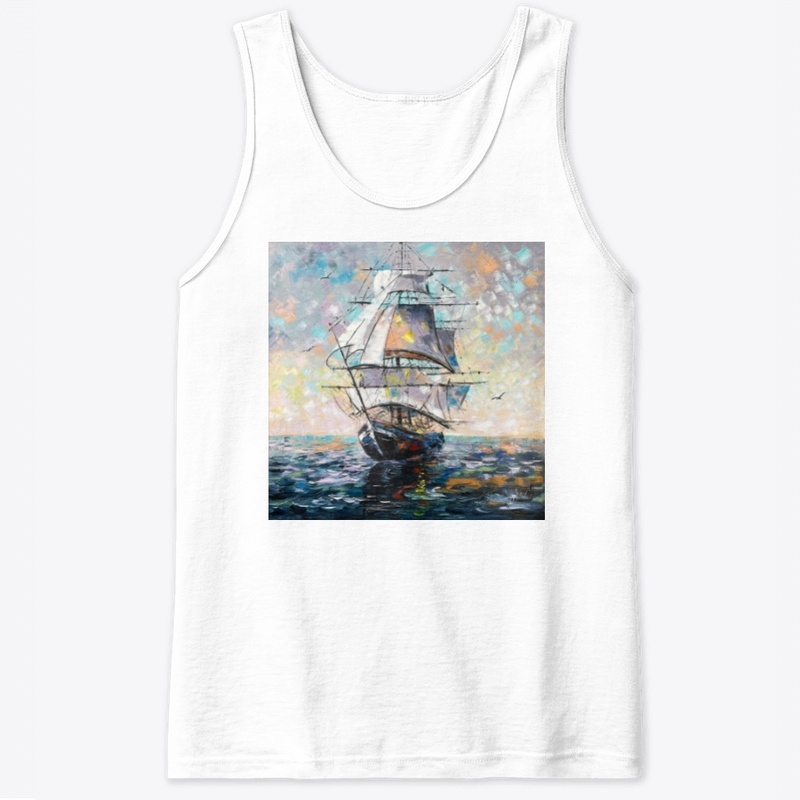 Sailing Ship & Ocean Sunset Fine Art