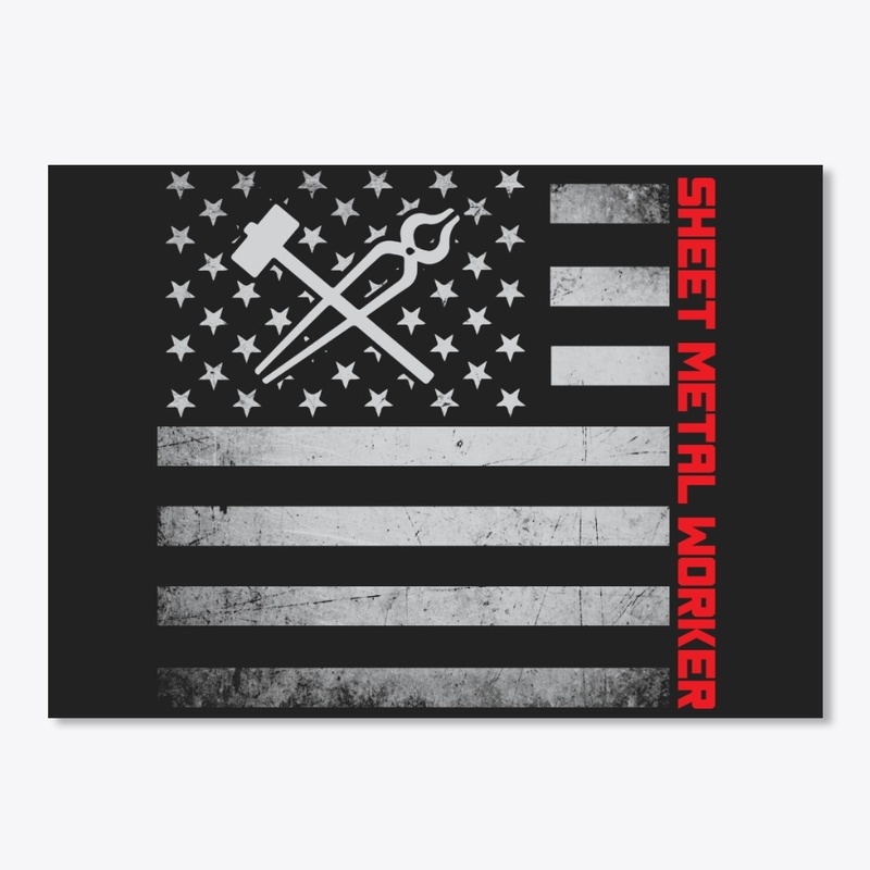 Sheet Metal Worker US Flag