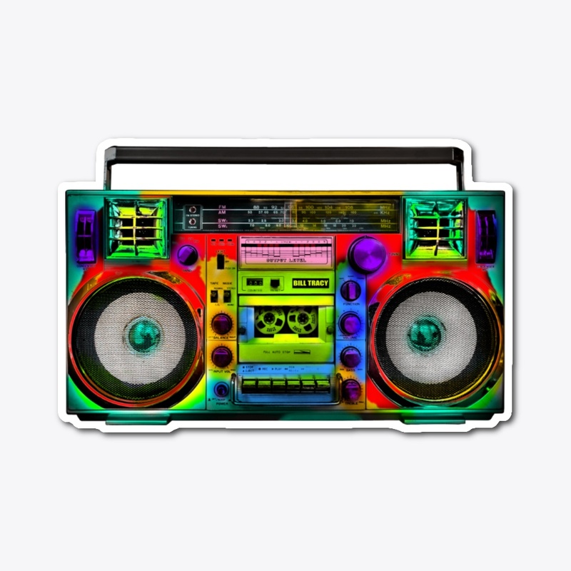 Colorful Boombox Sticker