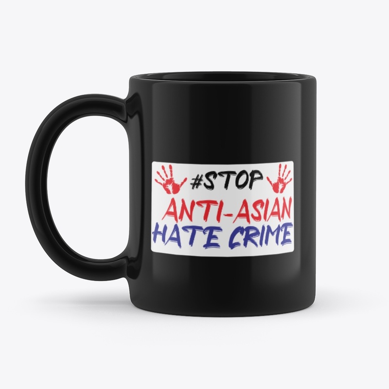 stop anti asian hate black mug