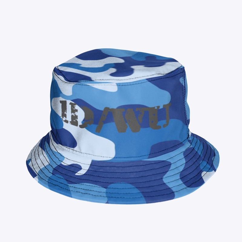 1 day and a wake up blue camo bucket hat