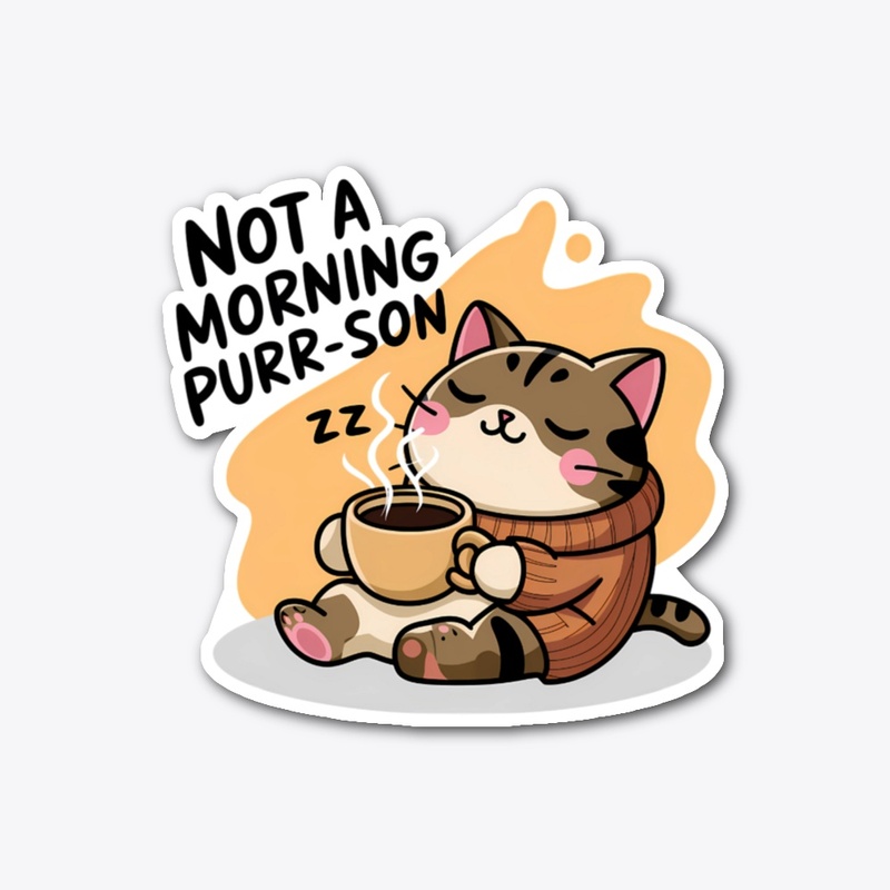 Not a Morning Purr-son Cat Art
