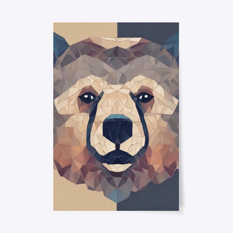 Bear Head Low Poly Design